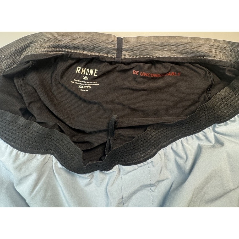 Rhone Men's XXL Lined Athletic Running Shorts Light Blue 5" Inseam Stretch - Picture 6 of 7